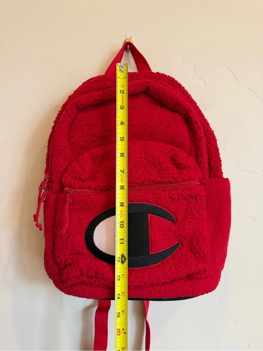 CHAMPION Red Sherpa Mini Logo Backpack